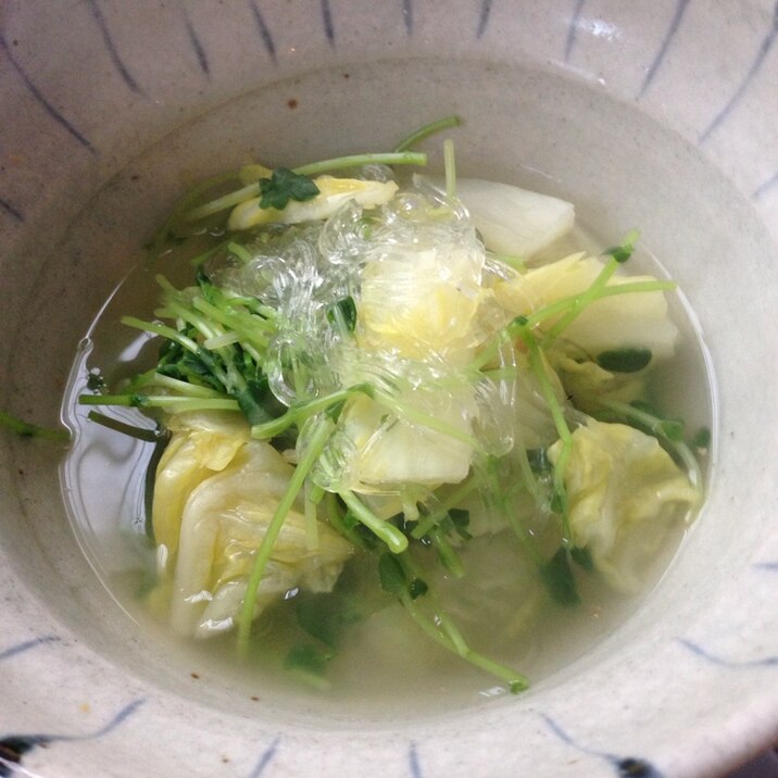 夜食や軽食に最適！春雨と残り野菜のあったかスープ